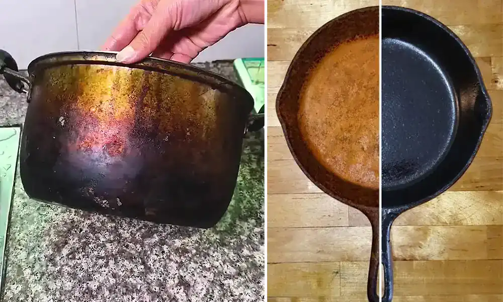 ترفندهای تمیز کردن قابلمه سوخته